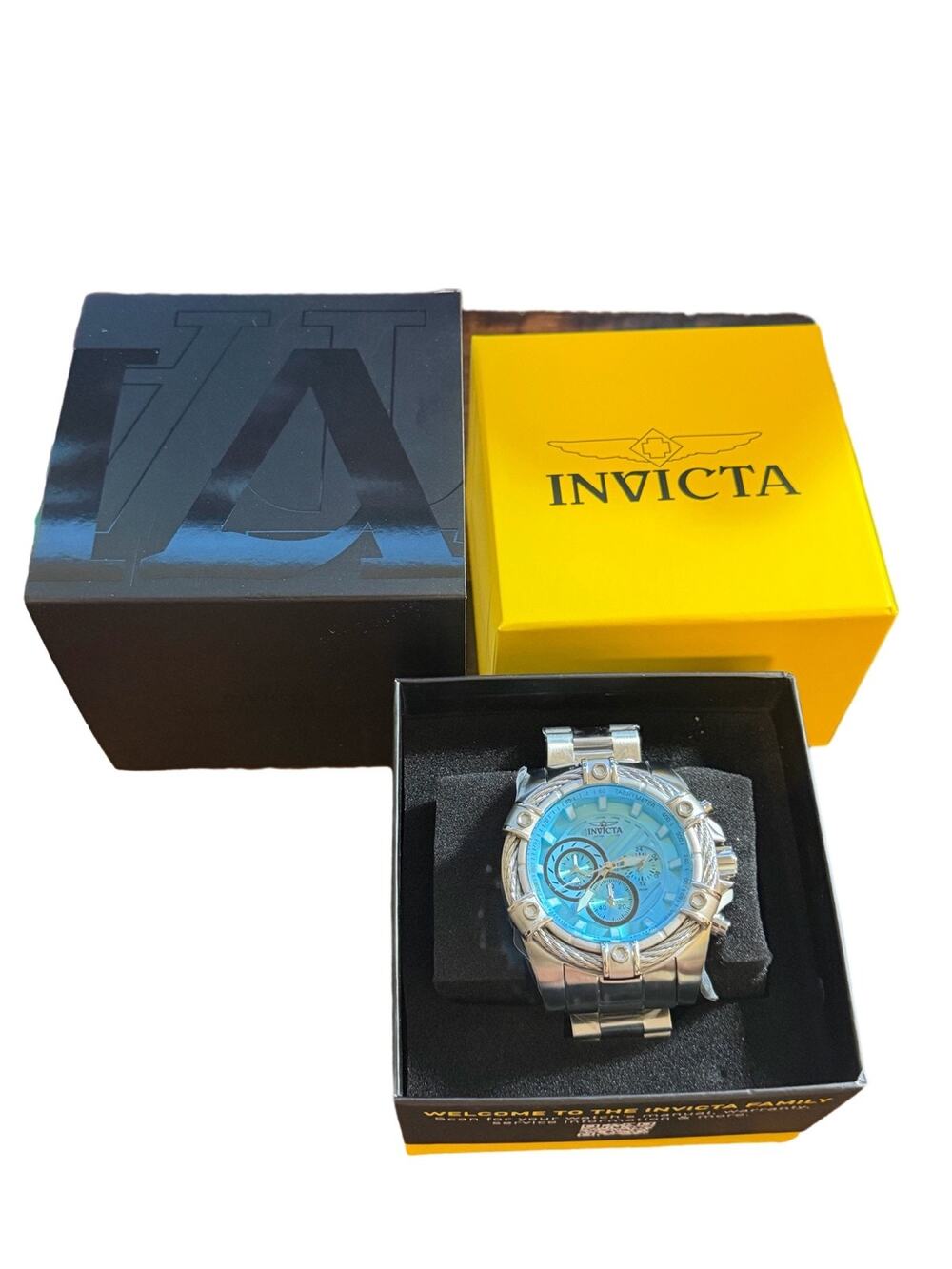 Invicta Bolt Men's 52mm Chronograph Quartz Blue Dial Stainless Steel Watch